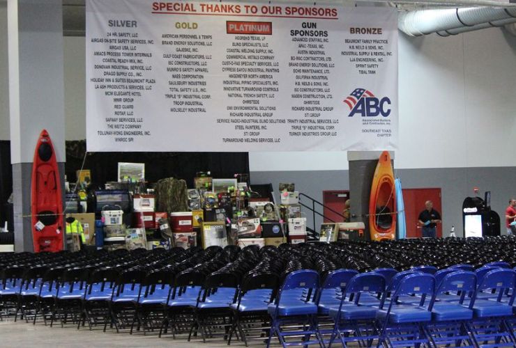 Exhibit hall theater set up spotlight